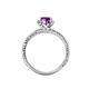 4 - Ana Desire Oval Cut Amethyst and Round Lab Grown Diamond Twist Rope Split Shank Engagement Ring 