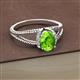 2 - Ana Desire Oval Cut Peridot and Round Lab Grown Diamond Twist Rope Split Shank Engagement Ring 