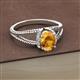 2 - Ana Desire Oval Cut Citrine and Round Lab Grown Diamond Twist Rope Split Shank Engagement Ring 