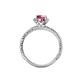 4 - Ana Desire Oval Cut Rhodolite Garnet and Round Lab Grown Diamond Twist Rope Split Shank Engagement Ring 