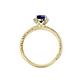 4 - Ana Desire Oval Cut Blue Sapphire and Round Lab Grown Diamond Twist Rope Split Shank Engagement Ring 