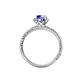 4 - Ana Desire Oval Cut Tanzanite and Round Lab Grown Diamond Twist Rope Split Shank Engagement Ring 