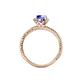 4 - Ana Desire Oval Cut Tanzanite and Round Lab Grown Diamond Twist Rope Split Shank Engagement Ring 