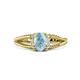 1 - Ana Desire Oval Cut Aquamarine and Round Lab Grown Diamond Twist Rope Split Shank Engagement Ring 