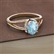 2 - Ana Desire Oval Cut Aquamarine and Round Lab Grown Diamond Twist Rope Split Shank Engagement Ring 