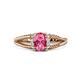 1 - Ana Desire Oval Cut Pink Tourmaline and Round Lab Grown Diamond Twist Rope Split Shank Engagement Ring 