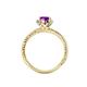 4 - Ana Desire Oval Cut Amethyst and Round Lab Grown Diamond Twist Rope Split Shank Engagement Ring 