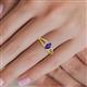 5 - Ana Desire Oval Cut Iolite and Round Lab Grown Diamond Twist Rope Split Shank Engagement Ring 