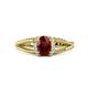 1 - Ana Desire Oval Cut Red Garnet and Round Lab Grown Diamond Twist Rope Split Shank Engagement Ring 
