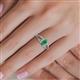 5 - Ana Desire Oval Cut Emerald and Round Lab Grown Diamond Twist Rope Split Shank Engagement Ring 