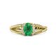 1 - Ana Desire Oval Cut Emerald and Round Lab Grown Diamond Twist Rope Split Shank Engagement Ring 