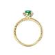 4 - Ana Desire Oval Cut Emerald and Round Lab Grown Diamond Twist Rope Split Shank Engagement Ring 