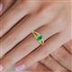 5 - Ana Desire Oval Cut Emerald and Round Lab Grown Diamond Twist Rope Split Shank Engagement Ring 