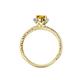 4 - Ana Desire Oval Cut Citrine and Round Diamond Twist Rope Split Shank Engagement Ring 