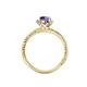 4 - Ana Desire Oval Cut Iolite and Round Diamond Twist Rope Split Shank Engagement Ring 