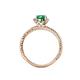 4 - Ana Desire Oval Cut Emerald and Round Diamond Twist Rope Split Shank Engagement Ring 