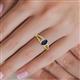 5 - Ana Desire Oval Cut Blue Sapphire and Round Diamond Twist Rope Split Shank Engagement Ring 