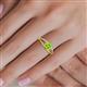 5 - Ana Desire Oval Cut Peridot and Round Diamond Twist Rope Split Shank Engagement Ring 