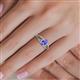 5 - Ana Desire Oval Cut Tanzanite and Round Diamond Twist Rope Split Shank Engagement Ring 