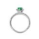 4 - Ana Desire Oval Cut Emerald and Round Diamond Twist Rope Split Shank Engagement Ring 
