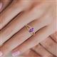 5 - Ana Desire Oval Cut Amethyst and Round Diamond Twist Rope Split Shank Engagement Ring 