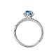 4 - Ana Desire Oval Cut Blue Topaz and Round Diamond Twist Rope Split Shank Engagement Ring 