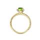 4 - Ana Desire Oval Cut Peridot and Round Diamond Twist Rope Split Shank Engagement Ring 