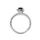 4 - Ana Desire Oval Cut Red Garnet and Round Diamond Twist Rope Split Shank Engagement Ring 