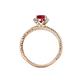 4 - Ana Desire Oval Cut Ruby and Round Diamond Twist Rope Split Shank Engagement Ring 