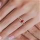 5 - Ana Desire Oval Cut Ruby and Round Diamond Twist Rope Split Shank Engagement Ring 