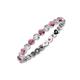 3 - Valerie 2.40 mm Rhodolite Garnet and Lab Grown Diamond Eternity Band 