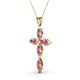 2 - Ife Petite Pink Sapphire Cross Pendant 