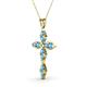 2 - Ife Petite Blue Topaz Cross Pendant 