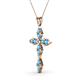2 - Ife Petite Blue Topaz Cross Pendant 