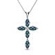 1 - Ife Petite Blue Diamond Cross Pendant 