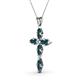 2 - Ife Petite Blue Diamond Cross Pendant 