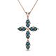 1 - Ife Petite Blue Diamond Cross Pendant 