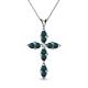 1 - Ife Petite London Blue Topaz Cross Pendant 