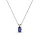 1 - Jassiel 5x3 mm Oval Cut Blue Sapphire Double Bail Solitaire Pendant Necklace 
