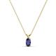 1 - Jassiel 5x3 mm Oval Cut Blue Sapphire Double Bail Solitaire Pendant Necklace 