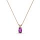 1 - Jassiel 5x3 mm Oval Cut Amethyst Double Bail Solitaire Pendant Necklace 