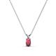 1 - Jassiel 5x3 mm Oval Cut Rhodolite Garnet Double Bail Solitaire Pendant Necklace 
