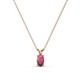 1 - Jassiel 5x3 mm Oval Cut Rhodolite Garnet Double Bail Solitaire Pendant Necklace 