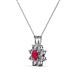 2 - Ianthe Ruby and Diamond Floral Halo Pendant 