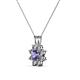 2 - Ianthe Iolite and Diamond Floral Halo Pendant 