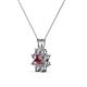 2 - Ianthe Rhodolite Garnet and Diamond Floral Halo Pendant 