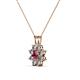 2 - Ianthe Rhodolite Garnet and Diamond Floral Halo Pendant 
