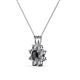 2 - Ianthe Black and White Diamond Floral Halo Pendant 