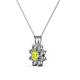 2 - Ianthe Yellow and White Diamond Floral Halo Pendant 