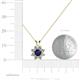 4 - Ianthe Blue Sapphire and Diamond Floral Halo Pendant 